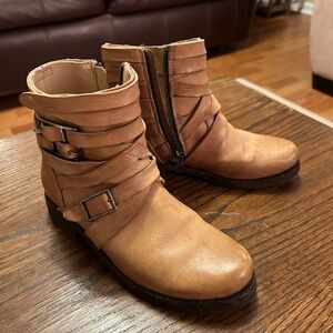Frye bandage zip-up booties